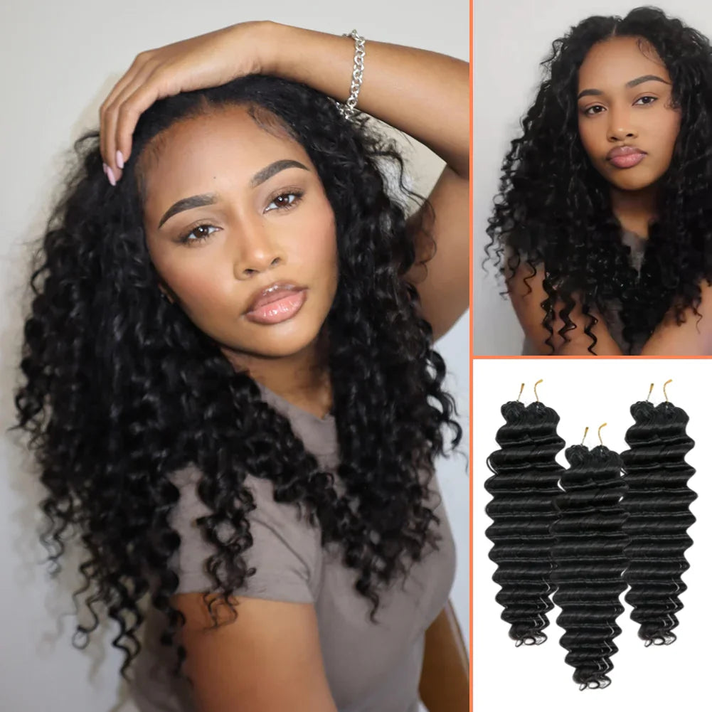 human crochet hair deep wave