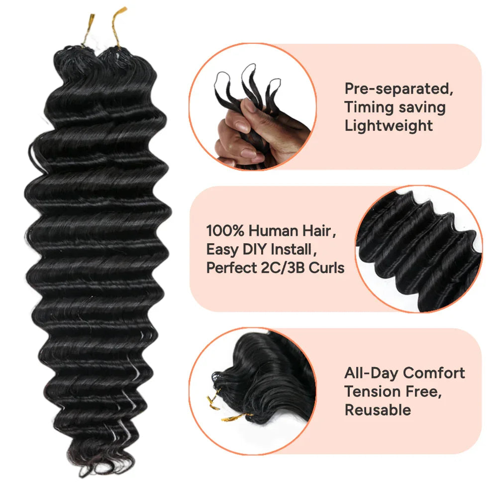human deep wave crochet hair