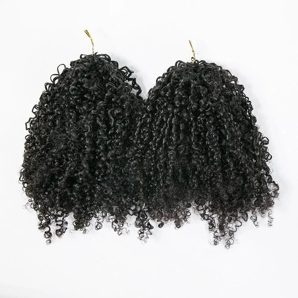 Pre Separated Crochet Hair Extensions Human Hair Kinky Curly 3c